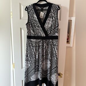 Susan Lawrence Black & White Paisley dress.